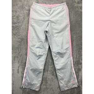 VTG Nike Women's Windbreaker‎ Pants Lined Y2K Gray Pink Striped M(8-10)